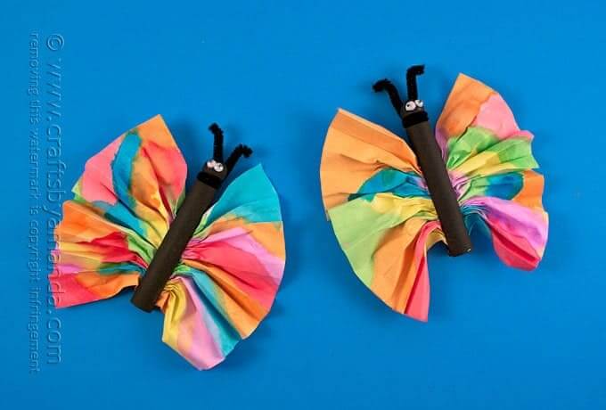 Beautiful Watercolour & Clothespin Butterfly Craft For Toddlers Clothespin Butterfly Crafts