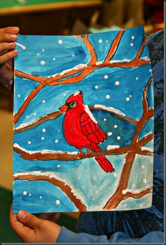 Beautiful Wintery Cardinal Drawing Idea For Kids Cardinal Craft For Kids