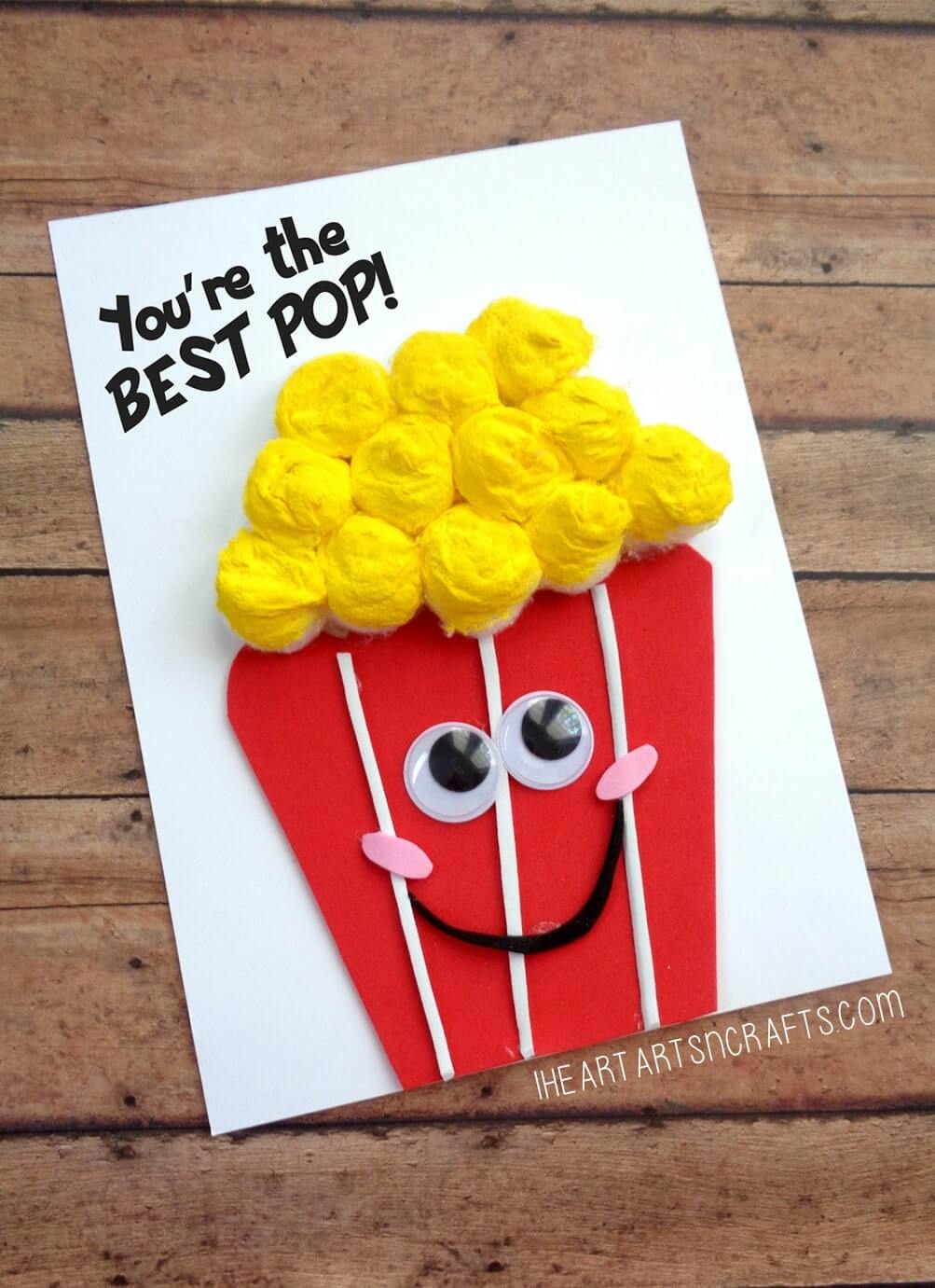 Beautiful Yellow Cotton Balls And Paper Popcorn Craft Ideas for Kids