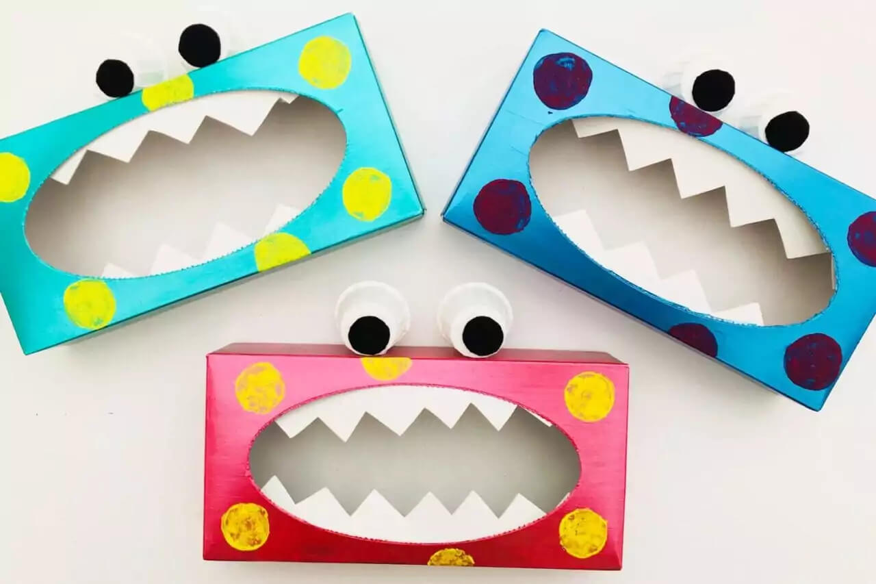 Big Eyes Tissue Box Monster Craft For Toddlers