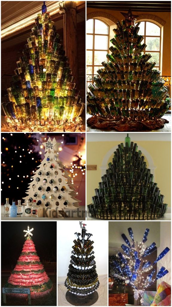 DIY Bottle Christmas Tree Frame Craft Kids Art & Craft