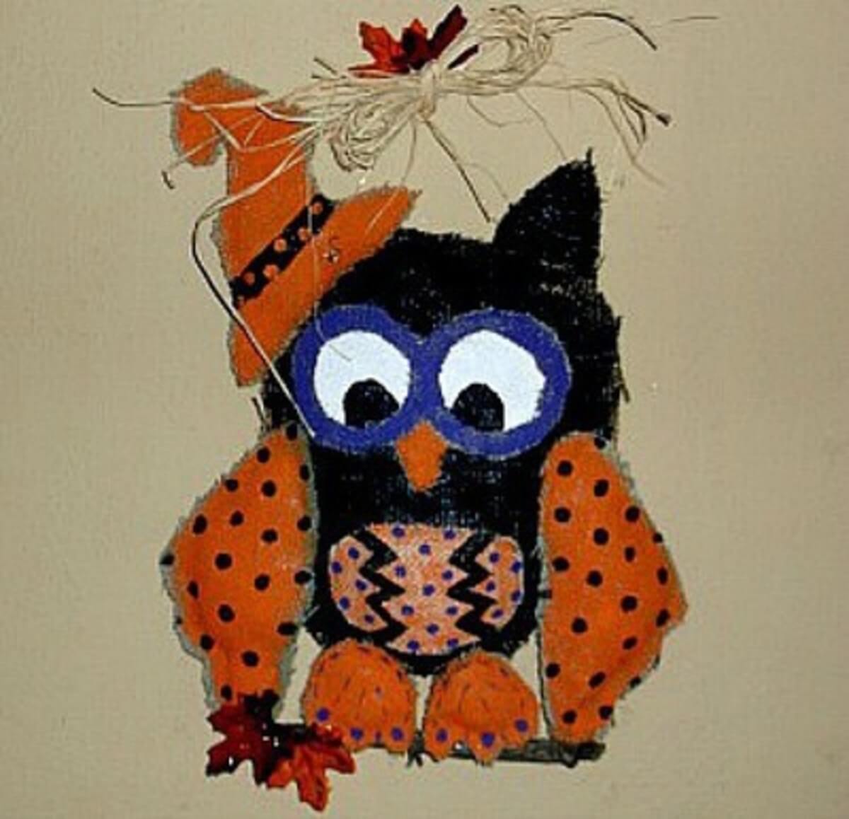 Burlap Fall Theme Owl Craft For Kids