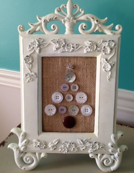 Button Tree Burlap Craft Idea For Kids