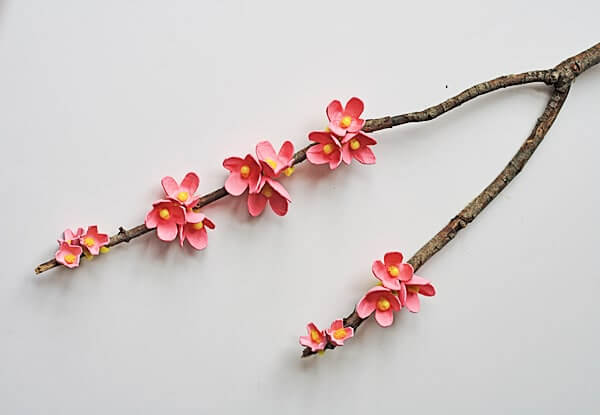 Cherry Blossoms Flower Crafting Idea With Adults Egg Carton Crafts For Kids To Make With Adults
