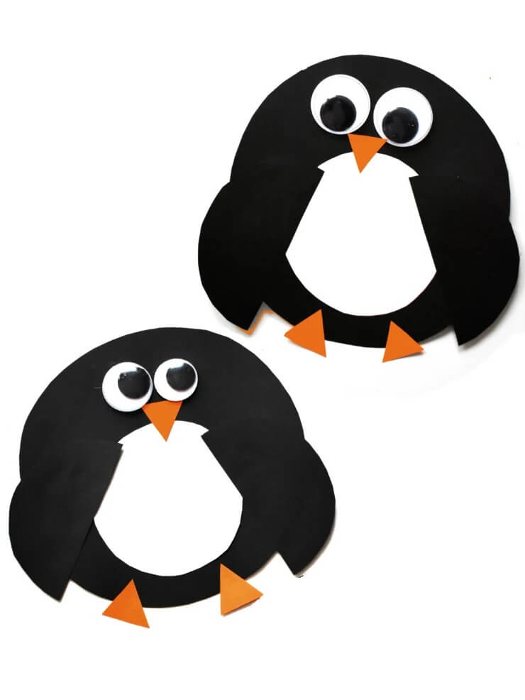 Circle Paper Shape Penguin Craft For Toddlers