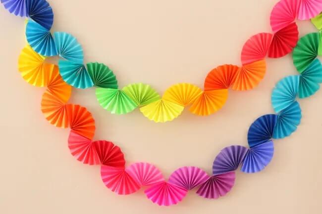  Classroom Decoration Idea Rainbow Fan Garland For Preschool
