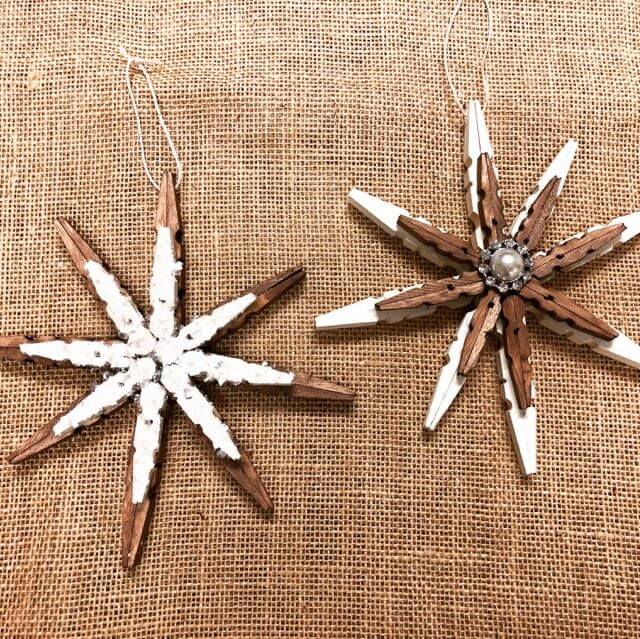 Classy Snowflake Clothespin DIY Decor For Winters Clothespin snowflake ideas