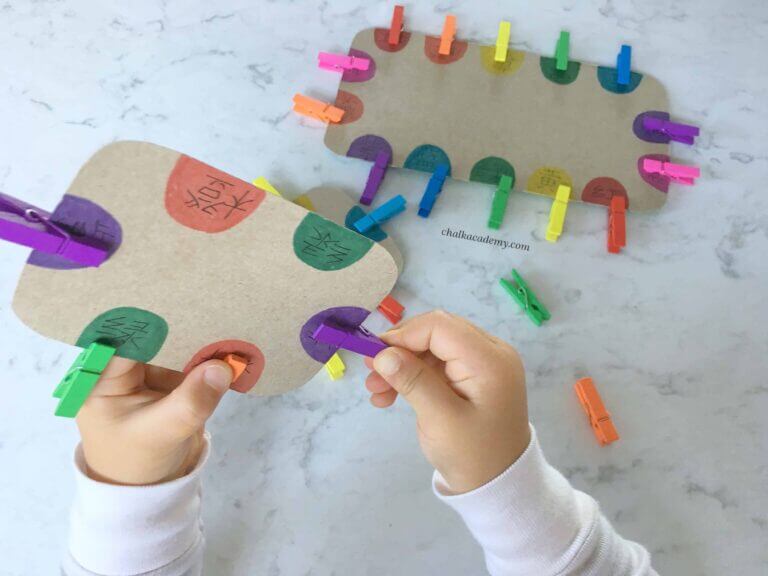 Clothespin Color Matching Board Game Diy for Toddlers