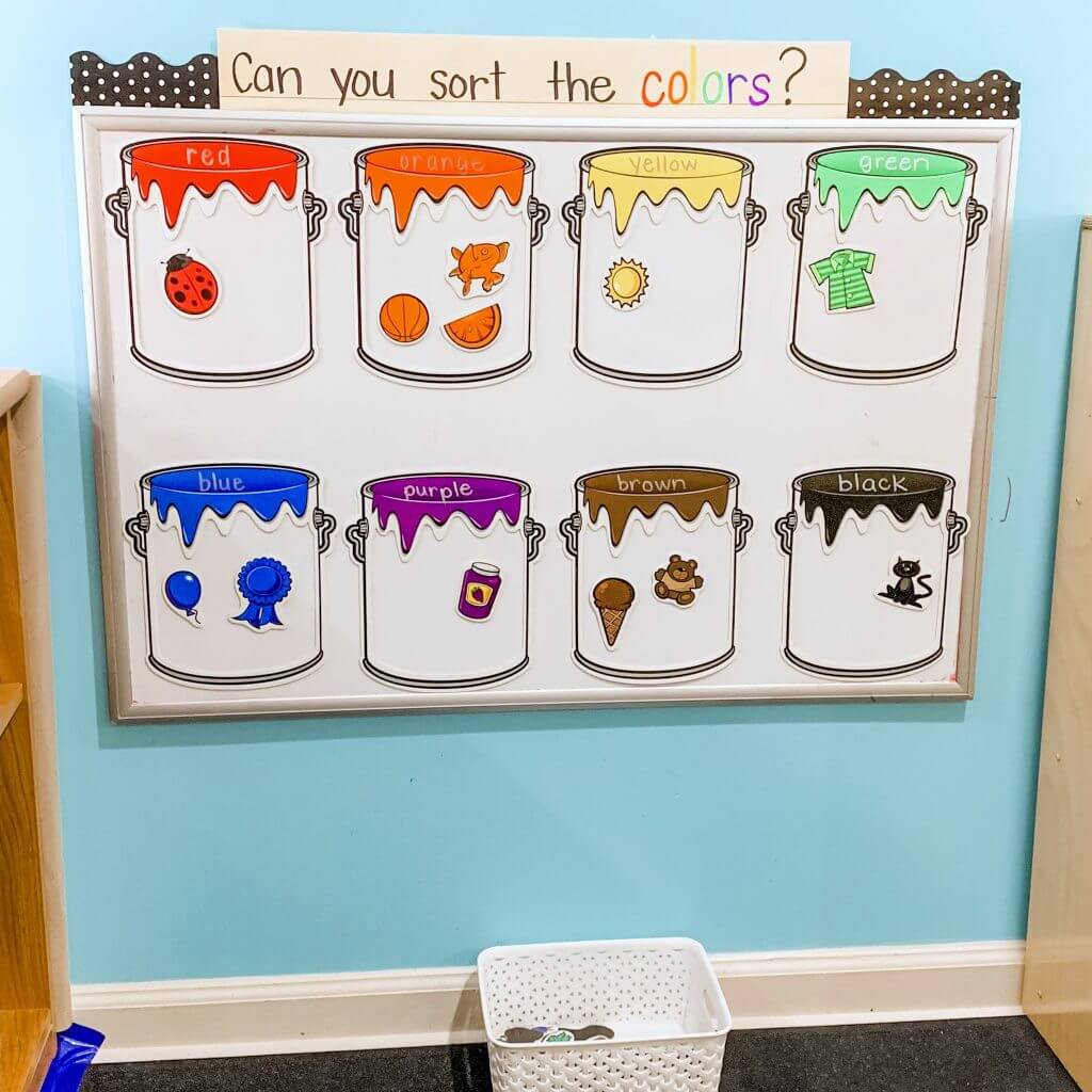 Color Sorting Magnet Board Activity Idea For Kids