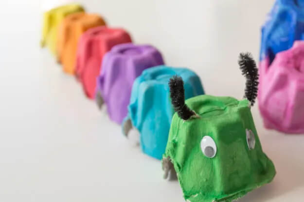 Colorful Caterpillar Craft Idea Using Egg CartonsCaterpillar Egg Carton Crafts 