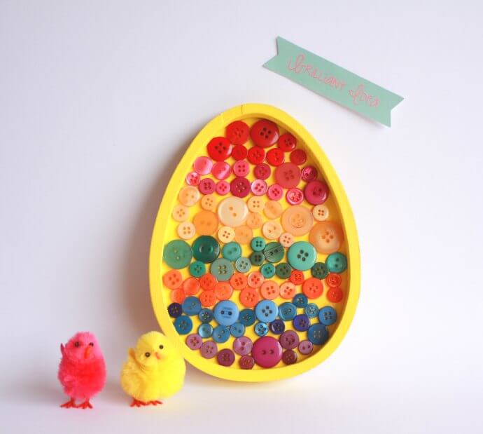 Colorful Easter Egg Button Craft Project For PreschoolersButton Crafts For Easter(22 images)