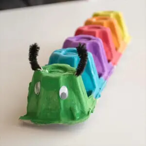 Colorful Egg Tray Caterpillar Craft For KidsCaterpillar Egg Carton Crafts 