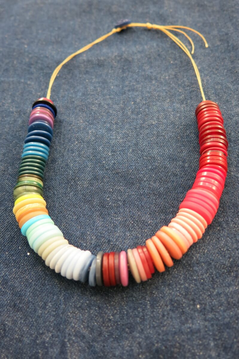 Colorful Ombre Necklace Jewelry Craft With Buttons