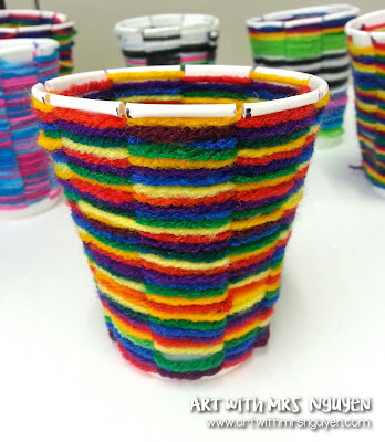 Colorful Paper Cup Weaving Pattern Craft For For Toddlers Paper Cup And Weaving Crafts