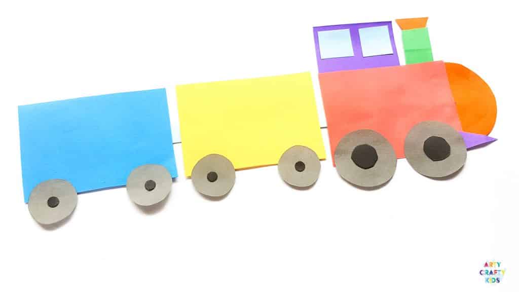 Colorful Paper Cutting Different Shapes Train Craft For Toddlers Shape Crafts for Kids