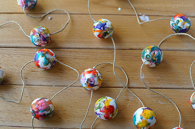 Colorful Styrofoam Balls Garland Idea For Home DecorStyrofoam Balls Craft For Preschoolers