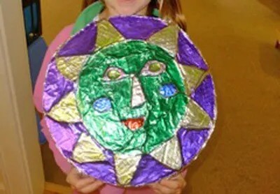 Colorful Sun Tin Foil Art Activity For Toddlers