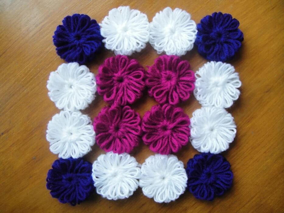 Colorful Woolen Flower Craft DIY DIY Easy Woolen Flower Ideas