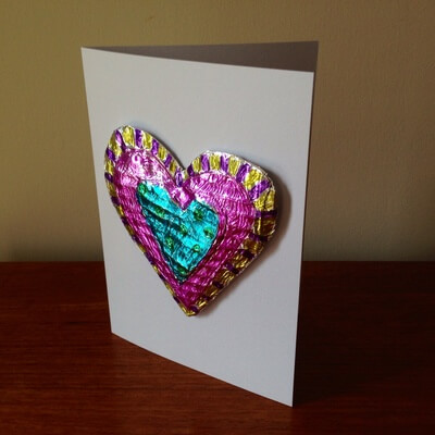 Cool 3D Foil Heart Card Crafts For Toddlers
