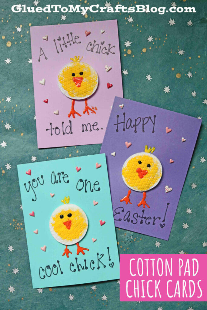 Cool Cotton Pad Easter Chick Paper Card Ideas for EasterPaper Card Ideas for Easter