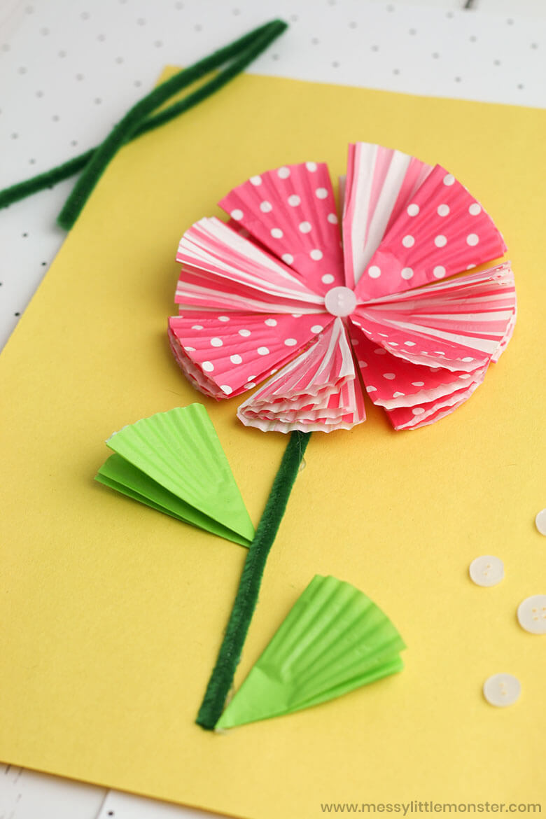 Cool Cupcake Liner Marigold Craft For Toddlers Cupcake Liner Flower Crafts For Kids