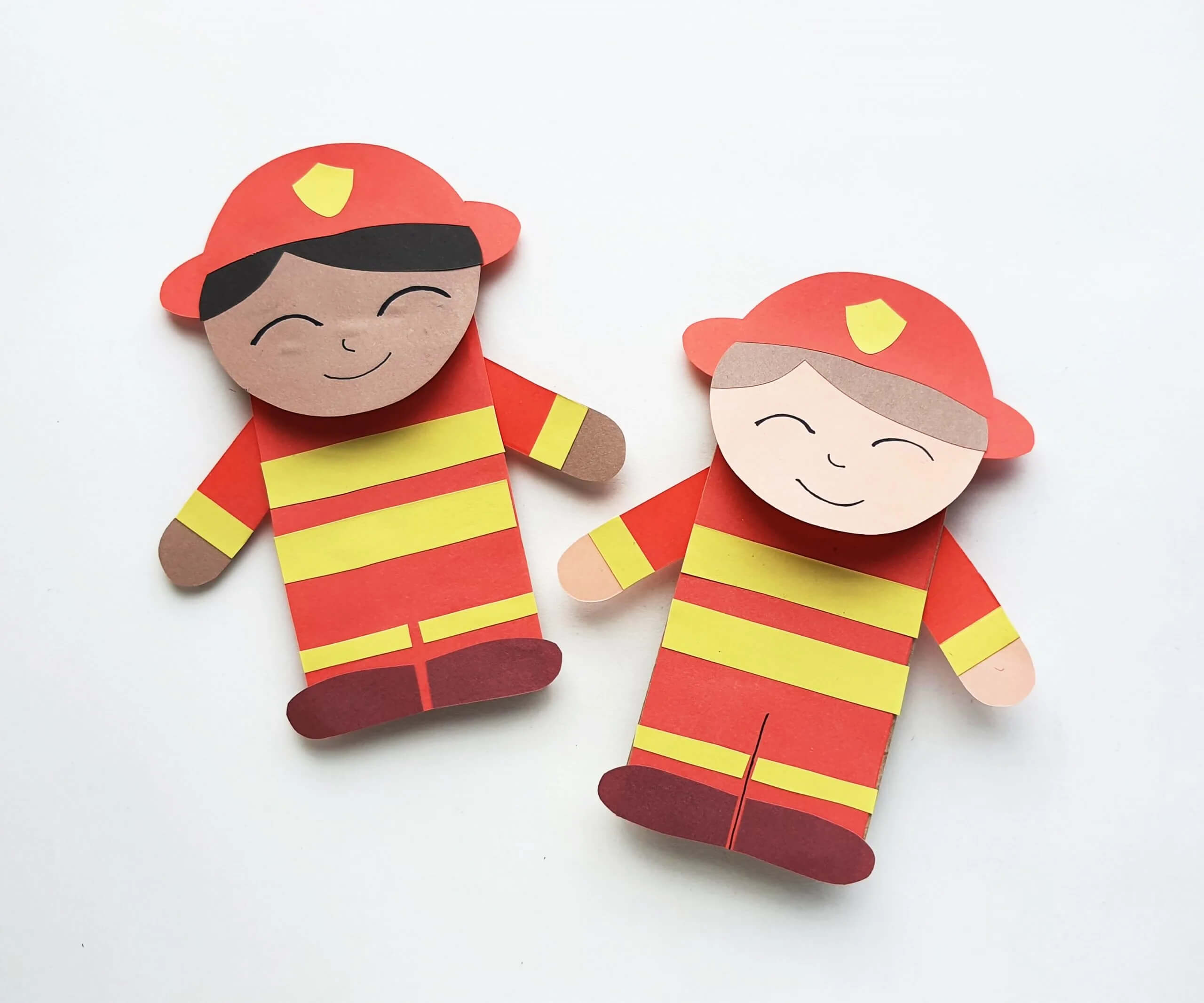 Cool Fire Fighter Paper Bag Puppet Craft For KidsCommunity Helper Crafts for Kids