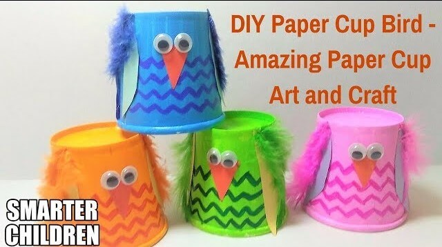 Cool Paper Cup Birds Diy Craft for Toddlers