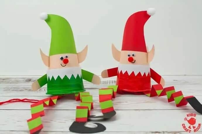 Cool Paper Cup Christmas Elf Christmas Craft For Kids