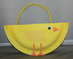 Cool Paper Plate Easter Chick Basket Crafts for Preschoolers