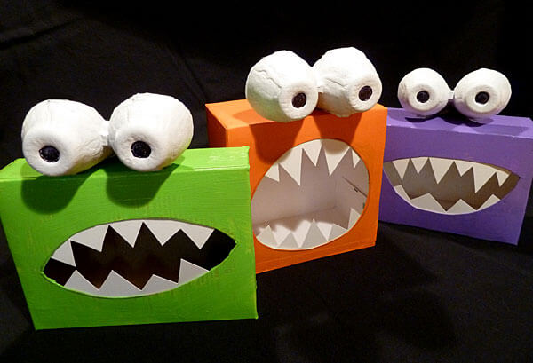 Cool Tissue Box Monster Craft For ToddlersRecycled Tissue Box Monster Crafts