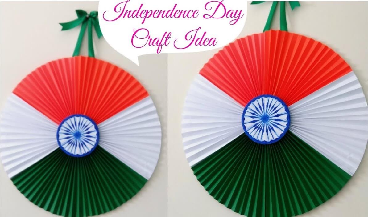 Cool Tri Color Paper Wreath Craft For Kids Indian Republic Day crafts & Activities For Kids