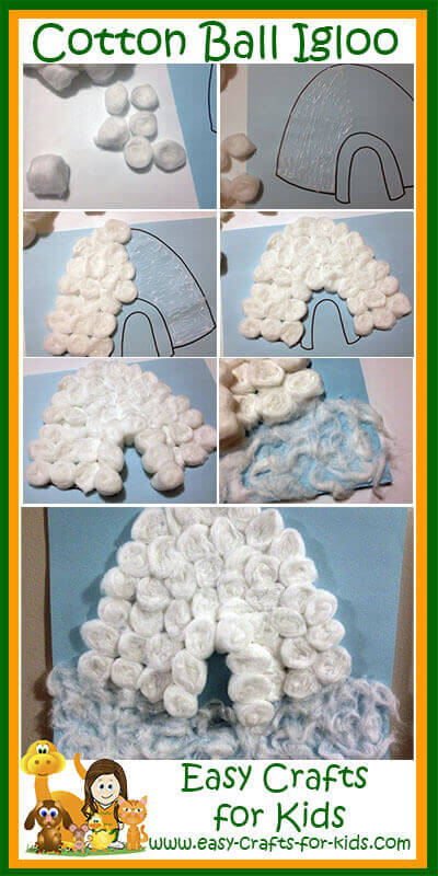 Cotton Ball Igloo Craft Idea For KidsDIY Winter Crafts With Cotton Balls