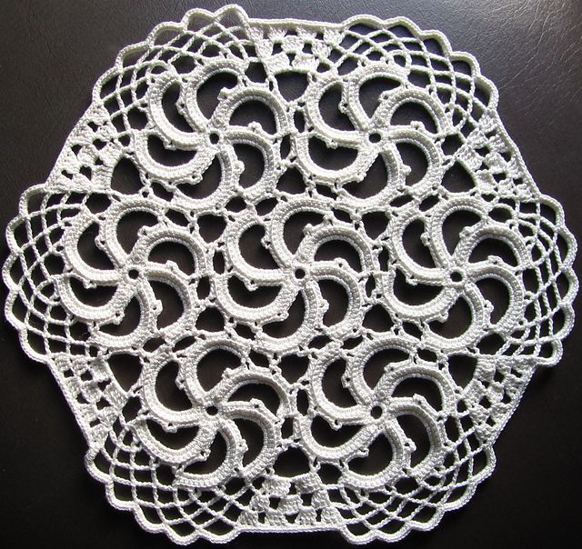 Creative & Unique Seven Spiral Doily Made Using Crochet