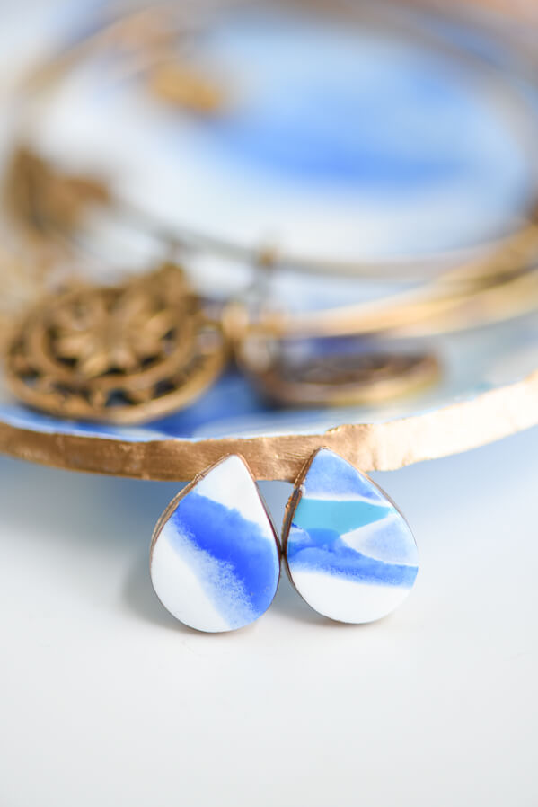Creative Marble Shade Polymer Clay Earring Craft Polymer Clay Earrings 