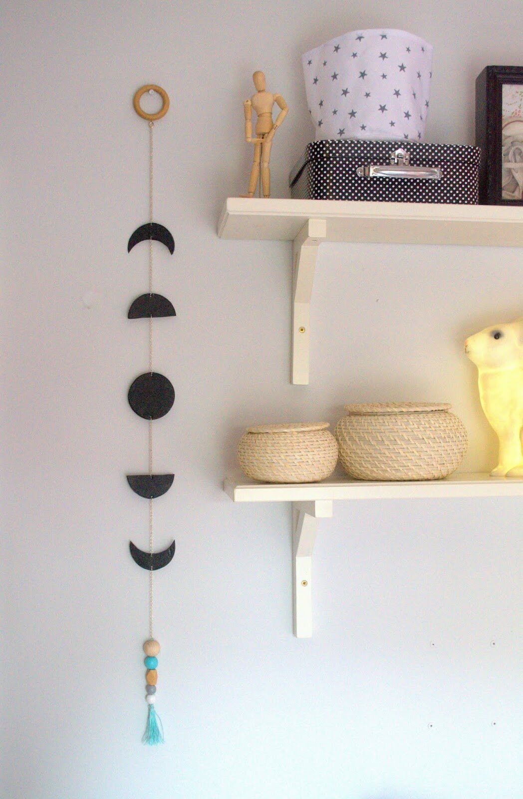 Creative Moon Phase Wall Decoration Ideas Made With Clay & Wooden Beads