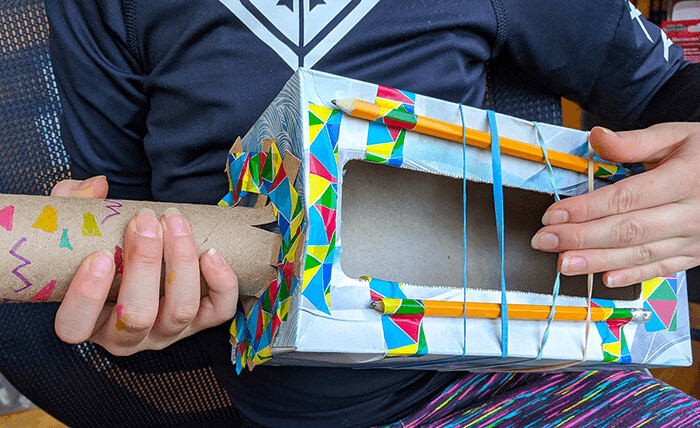 Creative Rubber Band Guitar Craft Activity Using Cardboard Tube & Empty Tissue Box Tissue box projects for school