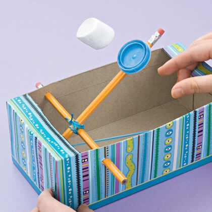 Creative Tissue Box Catapult Toy For Throwing Marshmallows Tissue Box Crafts For Preschoolers