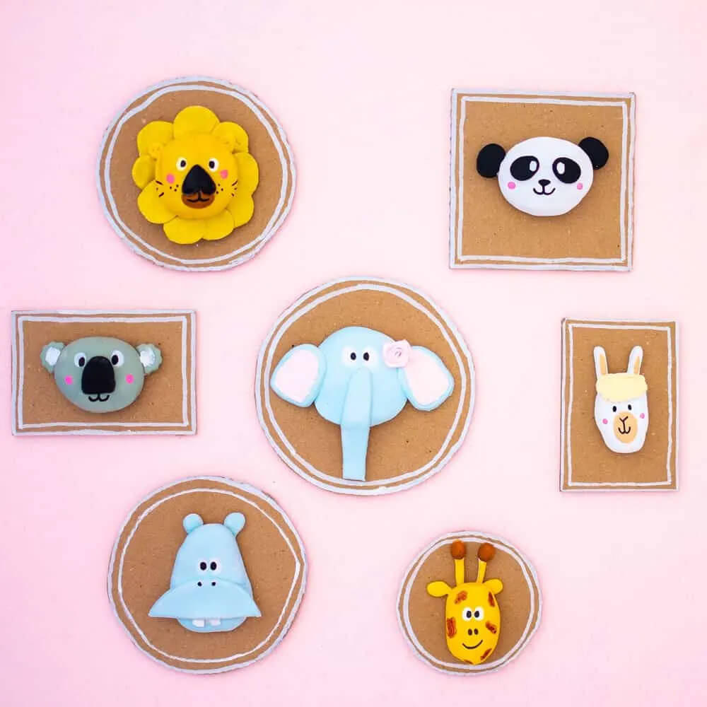 Cute & Adorable Animal Wall Hanging Craft Idea Using Polymer Clay Polymer Clay Decoration Crafts for Home