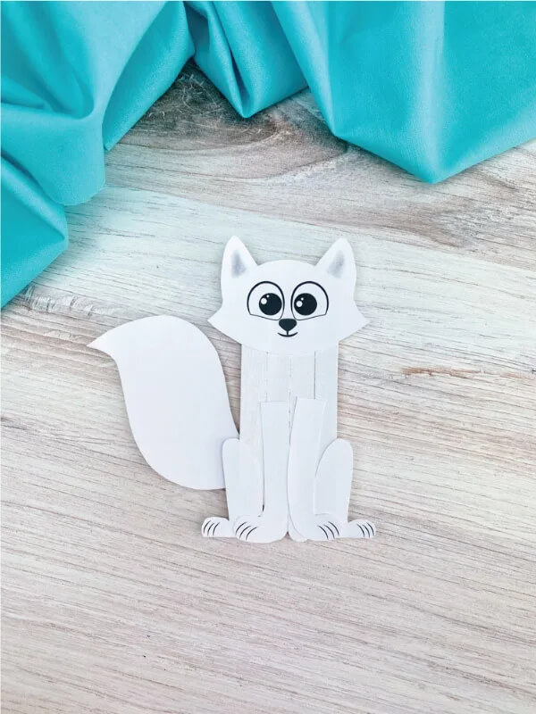 Cute & Adorable Arctic Fox Craft Idea With Popsicle Sticks