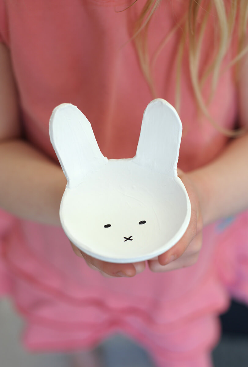Cute Bunny Bowl Craft Idea Using Clay