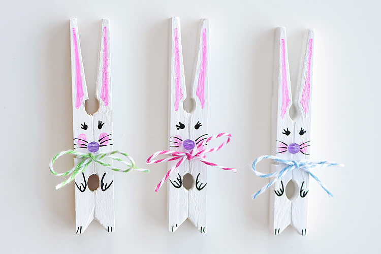 Cute Bunny Clothespin DIY Craft For Kids