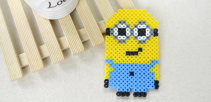 Cute Cartoon Character Minion Craft Out Of Perler Beads