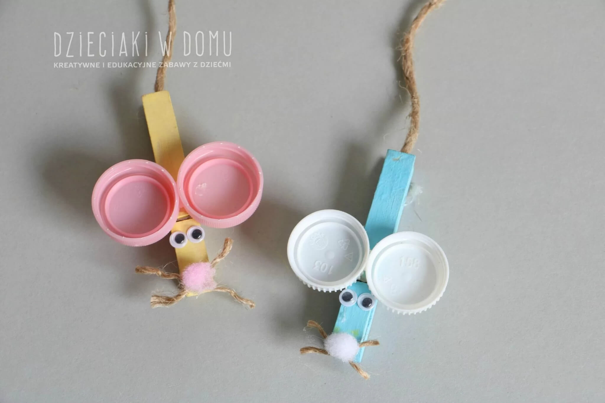 Cute Clothespin And Bottle Cap Mouse Craft For Toddlers