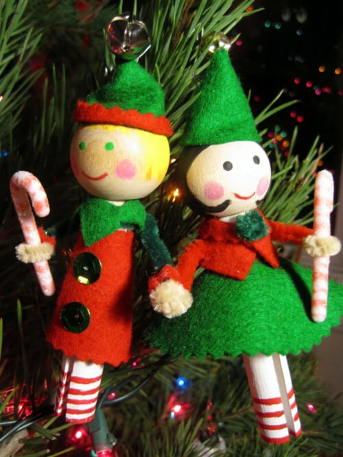 Cute Clothespin Doll Ornamental Craft For Toddlers DIY Clothespin Christmas Ornaments
