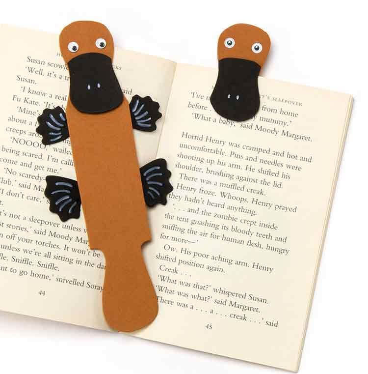 Cute Duck-Bill Platypus Bookmark Craft Idea For Beginners