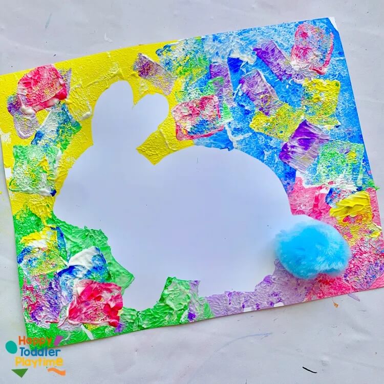 Cute Easter Bunny Sponge Painting Craft Activity For Kids