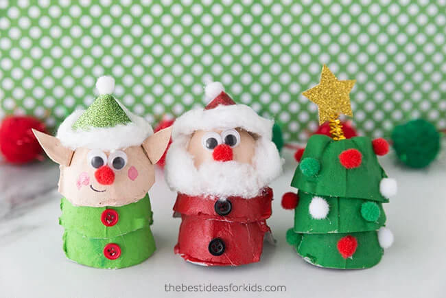 Cute Egg Carton Christmas Craft Idea For Kids Christmas Crafts With Egg Cartons