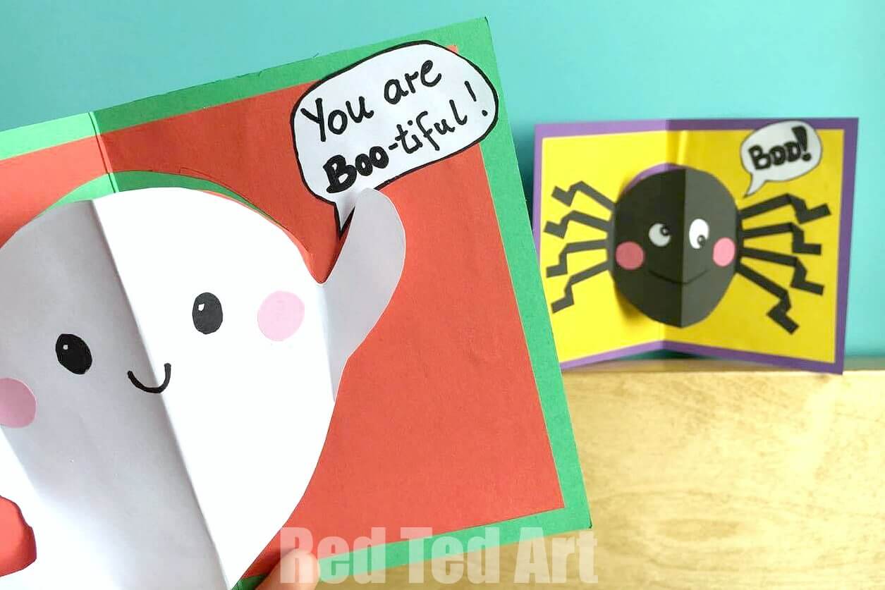 Cute Ghost & Spider Paper Card Ideas for Halloween