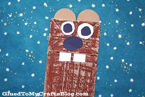 Cute Ground Hot Puppet Crafts Using Paper Bag Groundhog Day Crafts For Kids