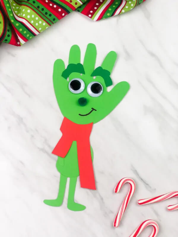 Cute Handprint Grinch Craft Idea For KidsDIY Winter Handprint & Footprint Craft Ideas For Kindergartners 